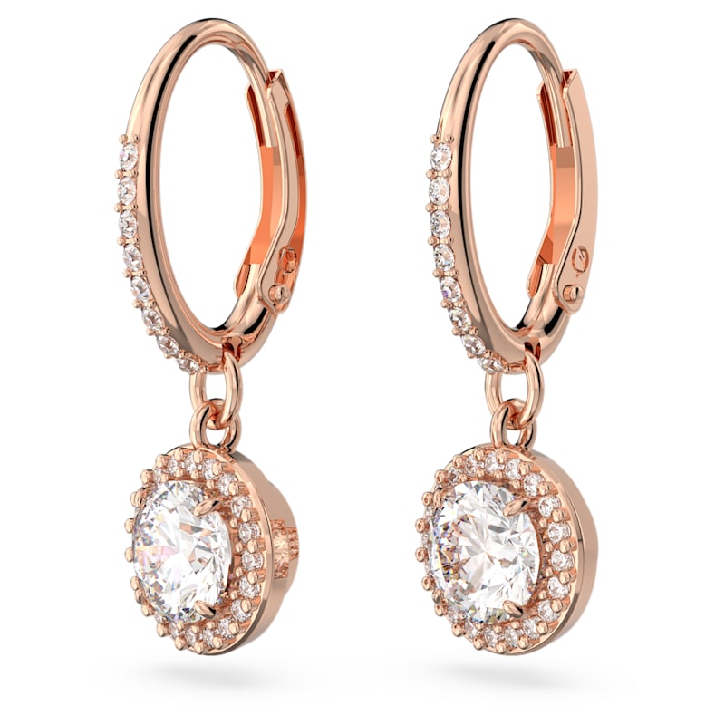 Swarovski Constella Round Cut Pavé Drop Earrings White