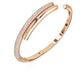 Dextera Rose Gold Magnetic Closure Bangle with White Swarovski Crystals