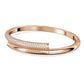 Dextera Rose Gold Magnetic Closure Bangle with White Swarovski Crystals