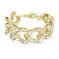 Elegant Swarovski Dextera Gold-Tone Plated Bracelet with Mixed White Crystals