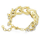 Elegant Swarovski Dextera Gold-Tone Plated Bracelet with Mixed White Crystals