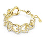 Elegant Swarovski Dextera Gold-Tone Plated Bracelet with Mixed White Crystals