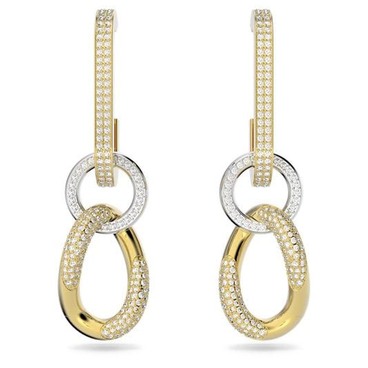 Swarovski Dextera White Gold‑Tone Plated Crystal Chain Earrings
