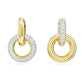 Dextera Interlocking Loop Gold-Tone Plated White Hoop Earrings