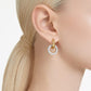 Dextera Interlocking Loop Gold-Tone Plated White Hoop Earrings