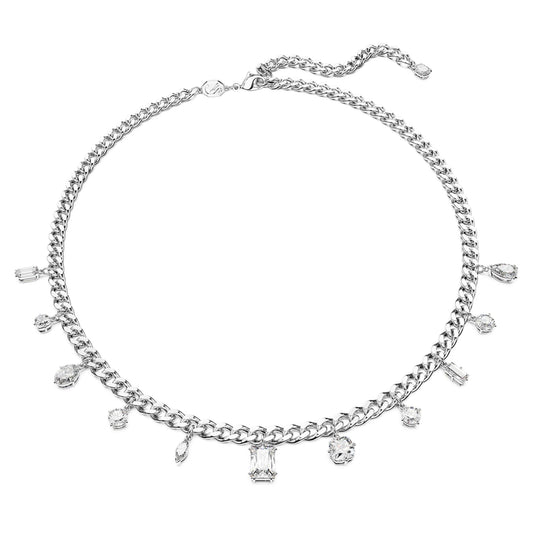 Swarovski Dextera Silver Thick Chain Necklace