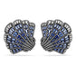 Swarovski Idyllia Blue Crystal Shell Clip Earrings for Women