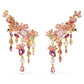 Swarovski Gema Clip-On Earrings with Pink Crystal Chandelier Design