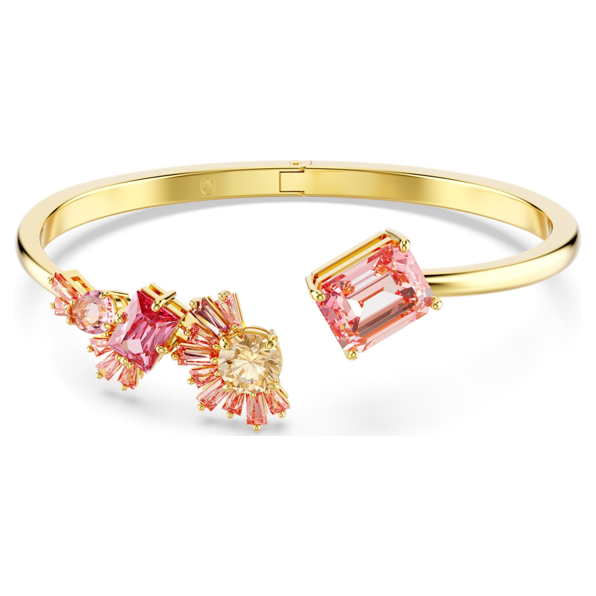 Swarovski Pink Crystal Gold-Plated Gema Bangle Mixed Cuts