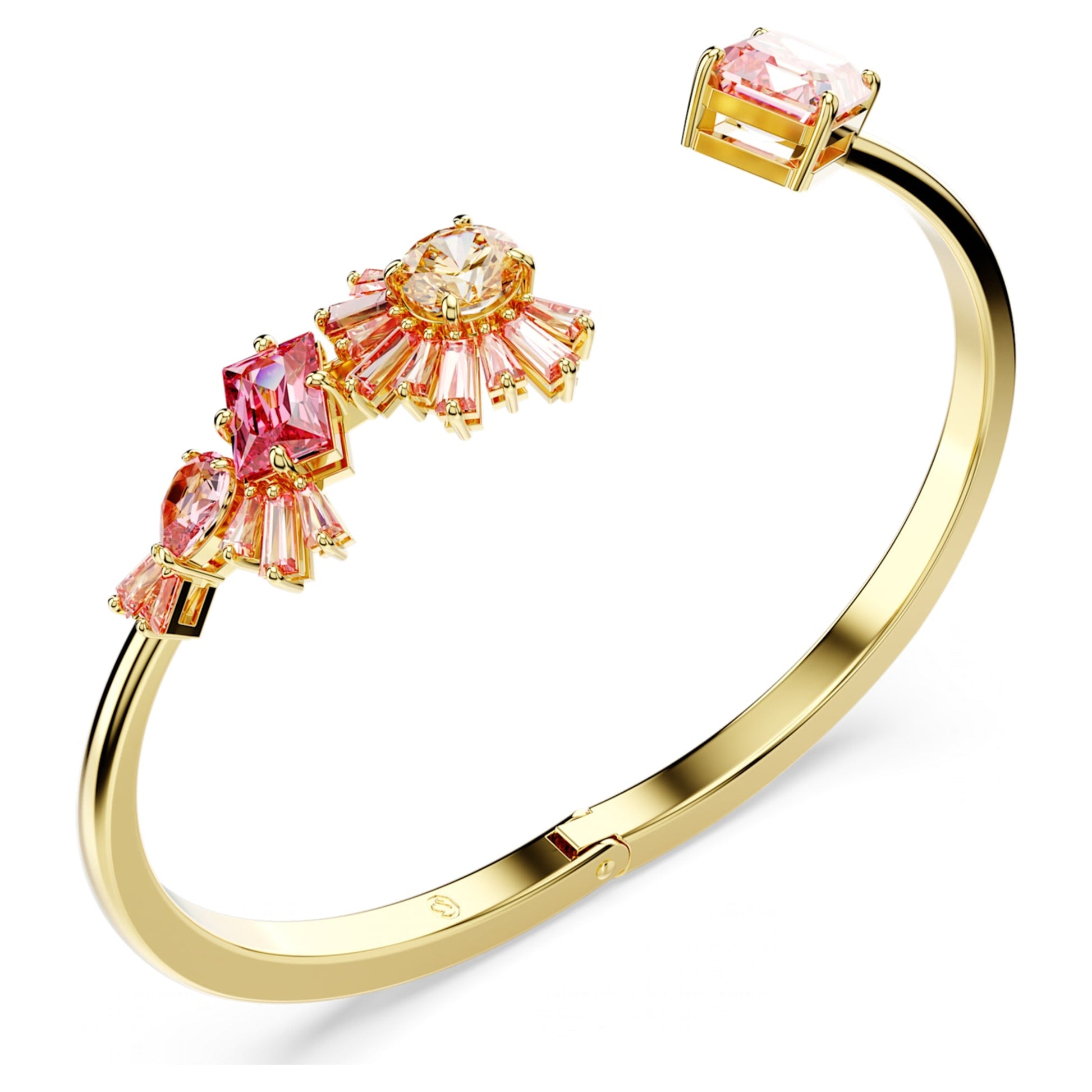 Swarovski Pink Crystal Gold-Plated Gema Bangle Mixed Cuts