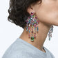 SWAROVSKI Gema Multicolored Crystal Chandelier Clip Earrings Rhodium-Plated