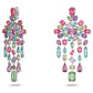 SWAROVSKI Gema Multicolored Crystal Chandelier Clip Earrings Rhodium-Plated