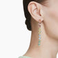 Swarovski Gema Asymmetrical Multicolored Gold-Tone Long Crystal Drop Earrings