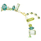 Gema Necklace, Mixed Cuts, Green, Gold-Tone Plated Crystal Jewelry