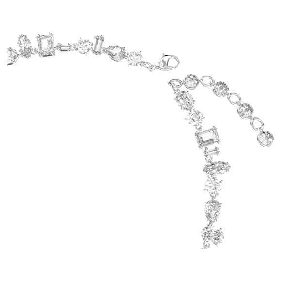Swarovski Gema Mixed-Cut White Crystal Rhodium-Plated Dazzling Necklace for Women