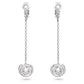 Swarovski Long White Crystal Clip Earrings