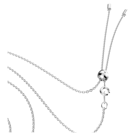 Elegant Swarovski Generation White Rhodium Plated Necklace with Shimmering Pavé Crystals