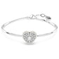 Swarovski Hyperbola White Rhodium Plated Heart Bangle Elegant