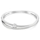 Swarovski Hyperbola Twisting Bangle with White Crystals Rhodium Plated