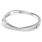 Swarovski Hyperbola Twisting Bangle with White Crystals Rhodium Plated