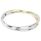 Elegant Swarovski Hyperbola Round-Cut White Mixed Metal Bangle