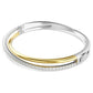 Elegant Swarovski Hyperbola Round-Cut White Mixed Metal Bangle