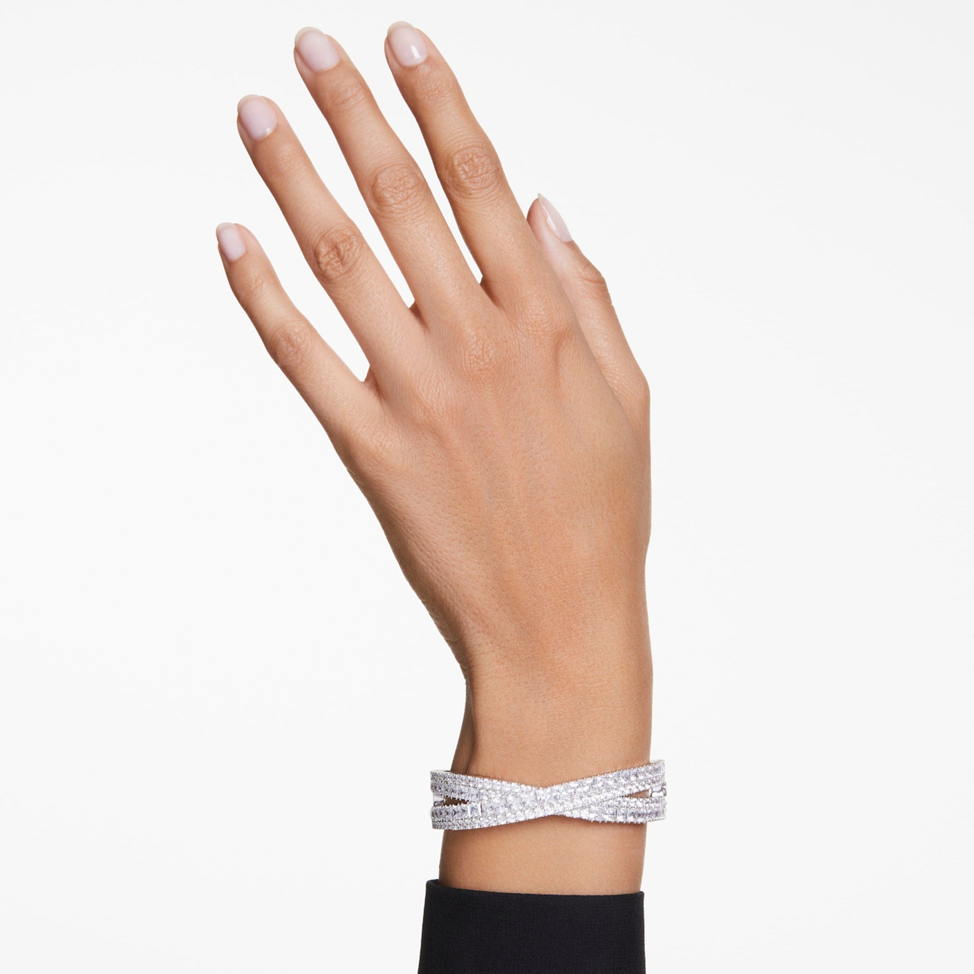 Swarovski Hyperbola Infinity Cuff Bracelet in White Rhodium