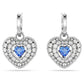 SWAROVSKI Hyperbola Blue Heart Drop Earrings Rhodium Plated
