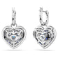 SWAROVSKI Hyperbola Blue Heart Drop Earrings Rhodium Plated