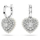 Swarovski Hyperbola Heart Drop Earrings White Rhodium Plated