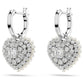 Swarovski Hyperbola Heart Drop Earrings White Rhodium Plated