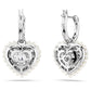 Swarovski Hyperbola Heart Drop Earrings White Rhodium Plated