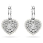 Swarovski Hyperbola Heart Drop Earrings White Rhodium Plated