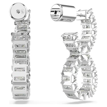 Swarovski Hyperbola Infinity White Rhodium Plated Crystal Hoop Earrings