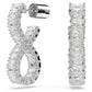 Swarovski Hyperbola Infinity White Rhodium Plated Crystal Hoop Earrings