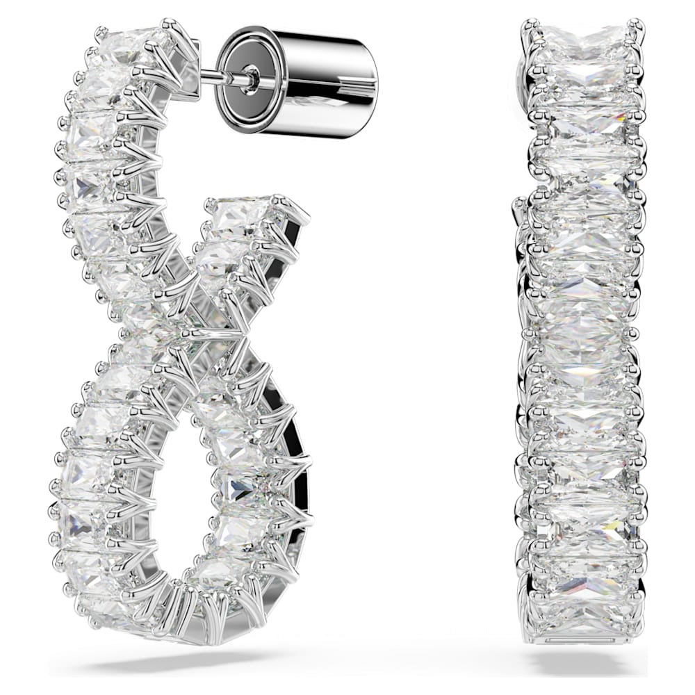 Swarovski Hyperbola Infinity White Rhodium Plated Crystal Hoop Earrings