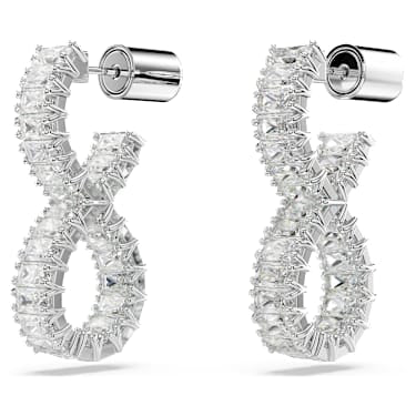 Swarovski Hyperbola Infinity White Rhodium Plated Crystal Hoop Earrings