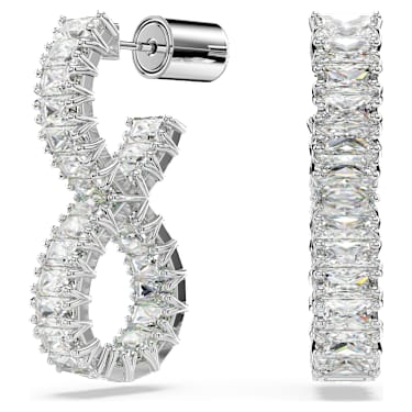 Swarovski Hyperbola Infinity White Rhodium Plated Crystal Hoop Earrings