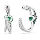 Swarovski Hyperbola Green Rhodium Plated Hoop Earrings with Mixed-Cut Crystals