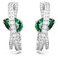 Swarovski Hyperbola Green Rhodium Plated Hoop Earrings with Mixed-Cut Crystals