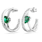 Swarovski Hyperbola Green Rhodium Plated Hoop Earrings with Mixed-Cut Crystals