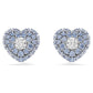 Blue Heart Stud Earrings with Rhodium-Plated Swarovski Zirconia