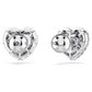 Blue Heart Stud Earrings with Rhodium-Plated Swarovski Zirconia