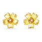 Swarovski Idyllia Gold-Tone Yellow Petal Stud Earrings with Crystal