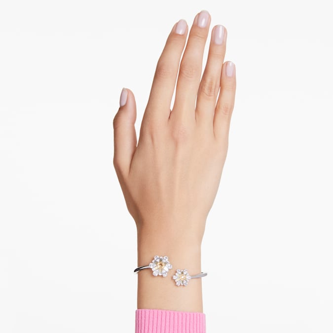 Swarovski Idyllia Elegant Yellow Flower Bangle Rhodium Plated