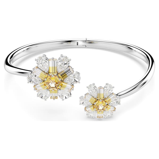 Swarovski Idyllia Elegant Yellow Flower Bangle Rhodium Plated