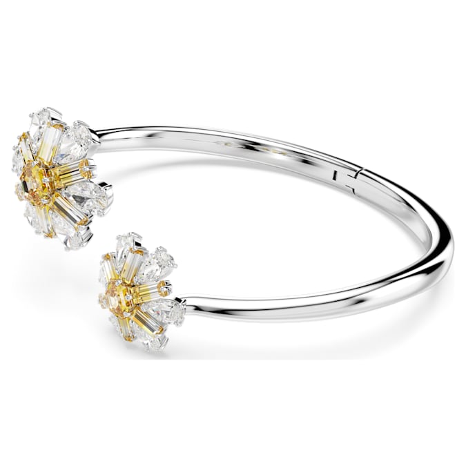 Swarovski Idyllia Elegant Yellow Flower Bangle Rhodium Plated
