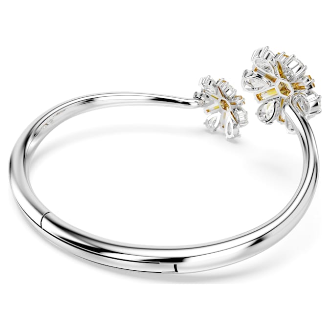 Swarovski Idyllia Elegant Yellow Flower Bangle Rhodium Plated