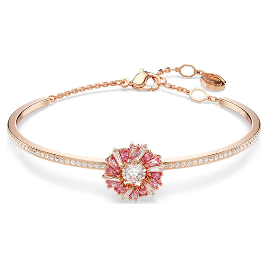 Swarovski Idyllia Pink Flower Bangle Sparkling Crystals Necklace