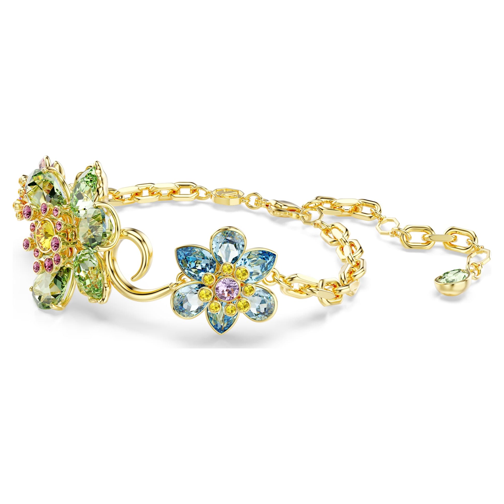 Idyllia Mixed‑Cut Flower Bracelet Gold‑Tone Plated Multicolored Swarovski